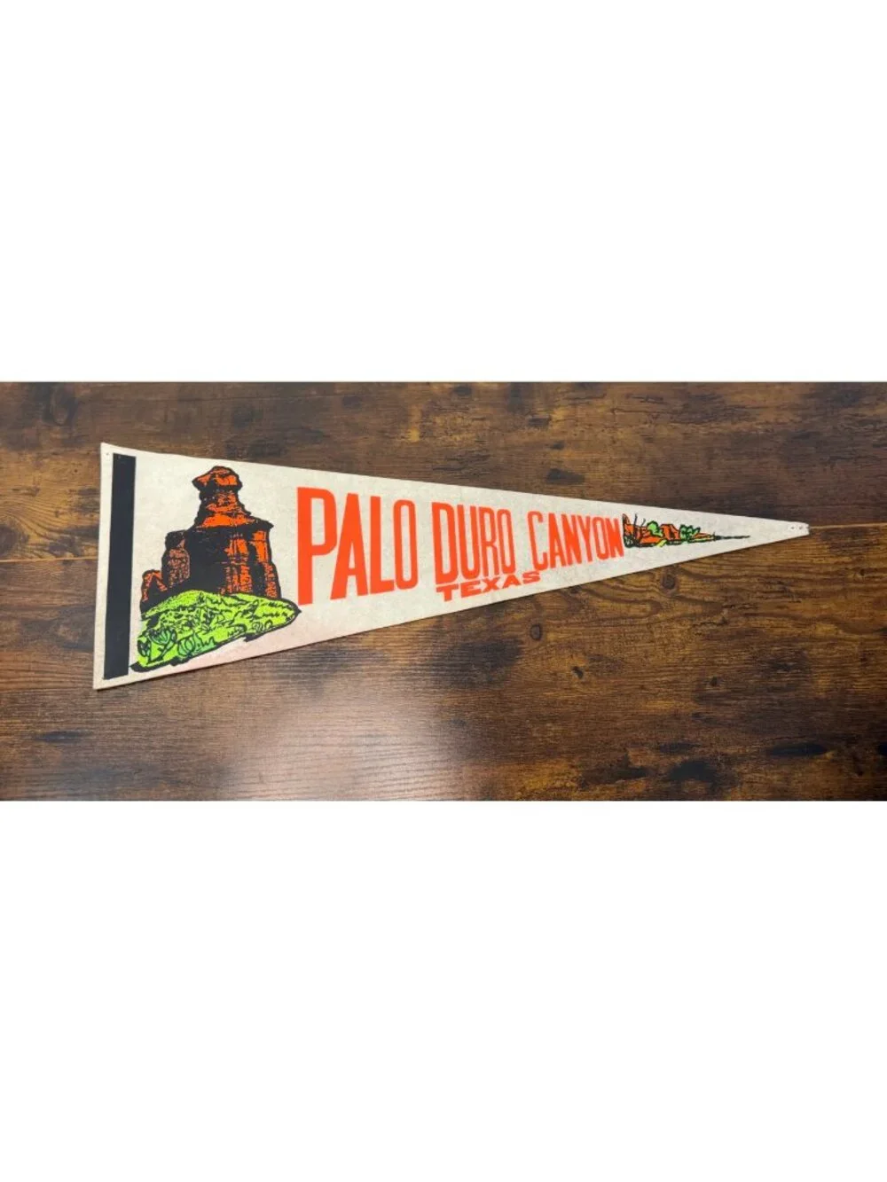 Vintage Palo Duro Canyon Texas Felt Pennant Banner 23 inches damaged tip